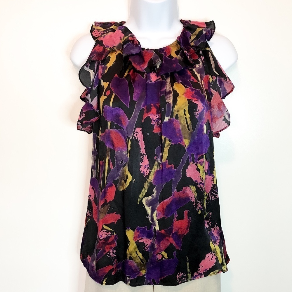 Milly of New York Multicolor Ruffle Blouse
